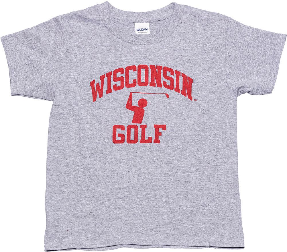 Wisconsin Golf Gray T Shirt PNG image