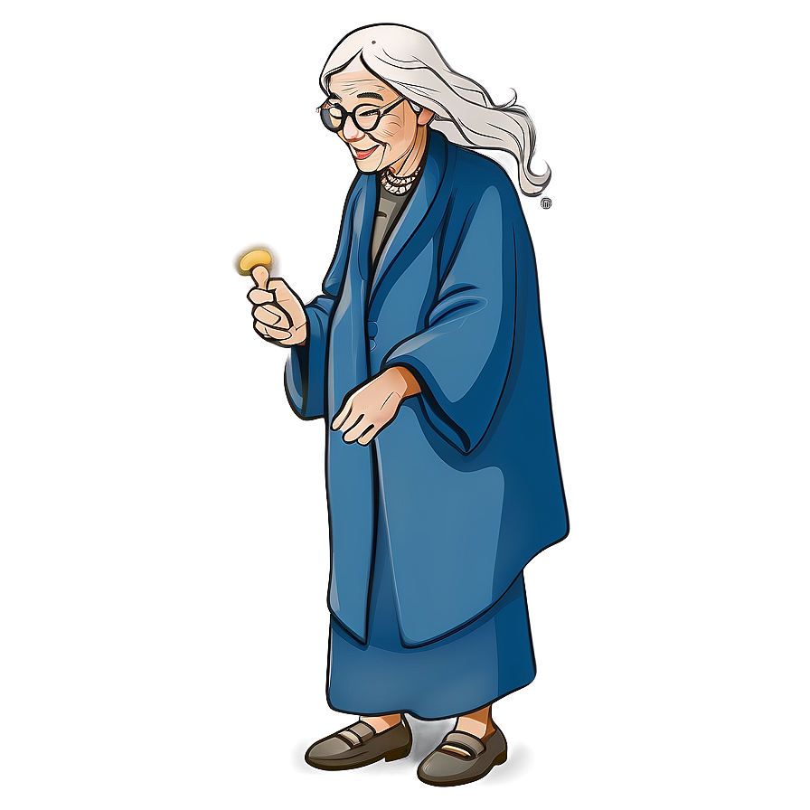 Wise Old Woman Illustration Png 06202024 PNG image