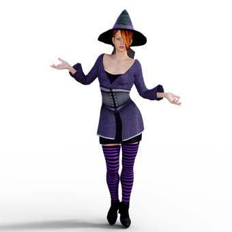 Witch_ Character_3 D_ Render PNG image