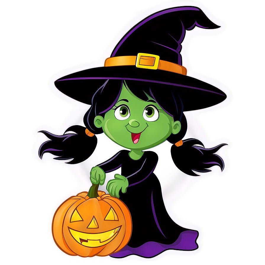 Witch Flying Halloween Cartoon Png 06252024 PNG image