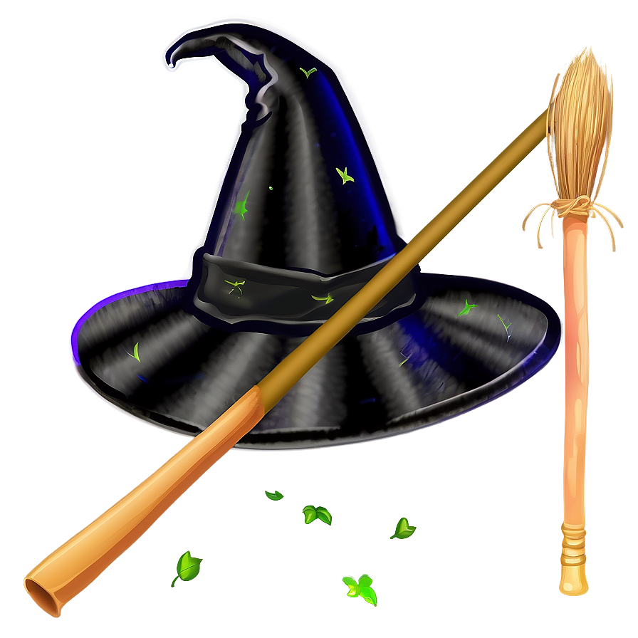 Witch Hat And Broom Png 70 PNG image