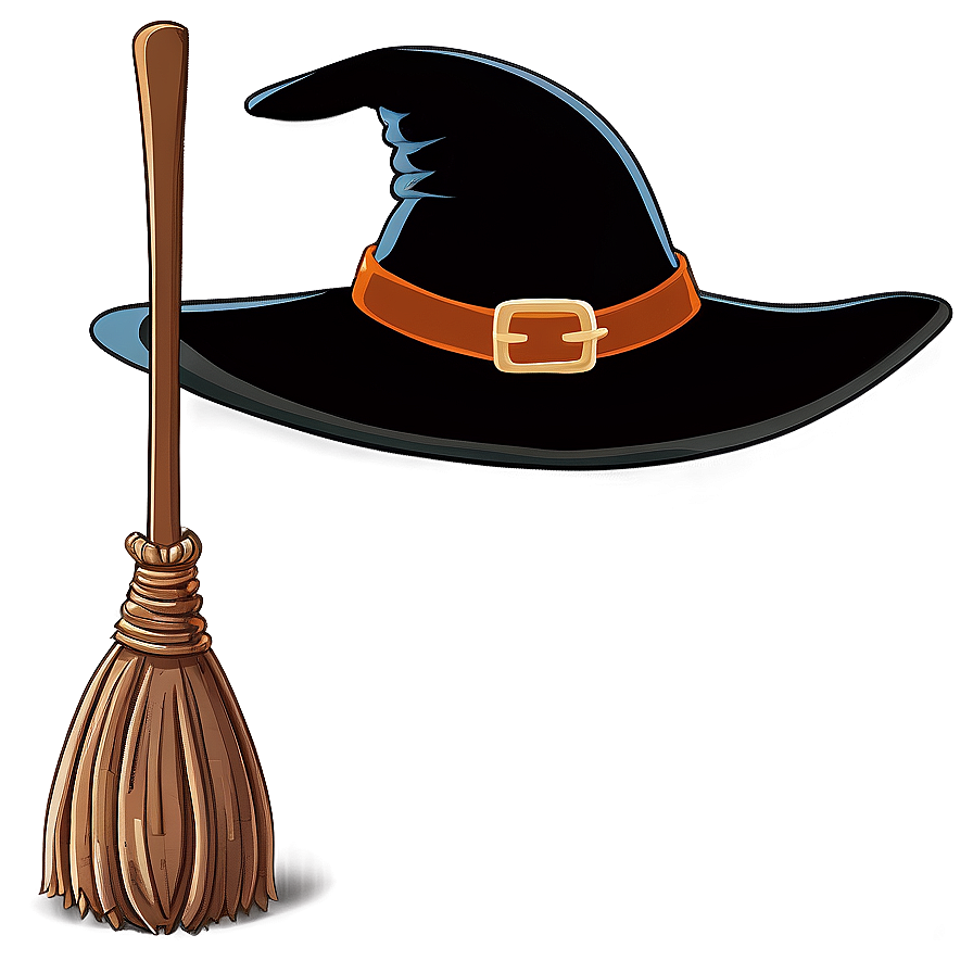 Witch Hat And Broom Png Jix PNG image