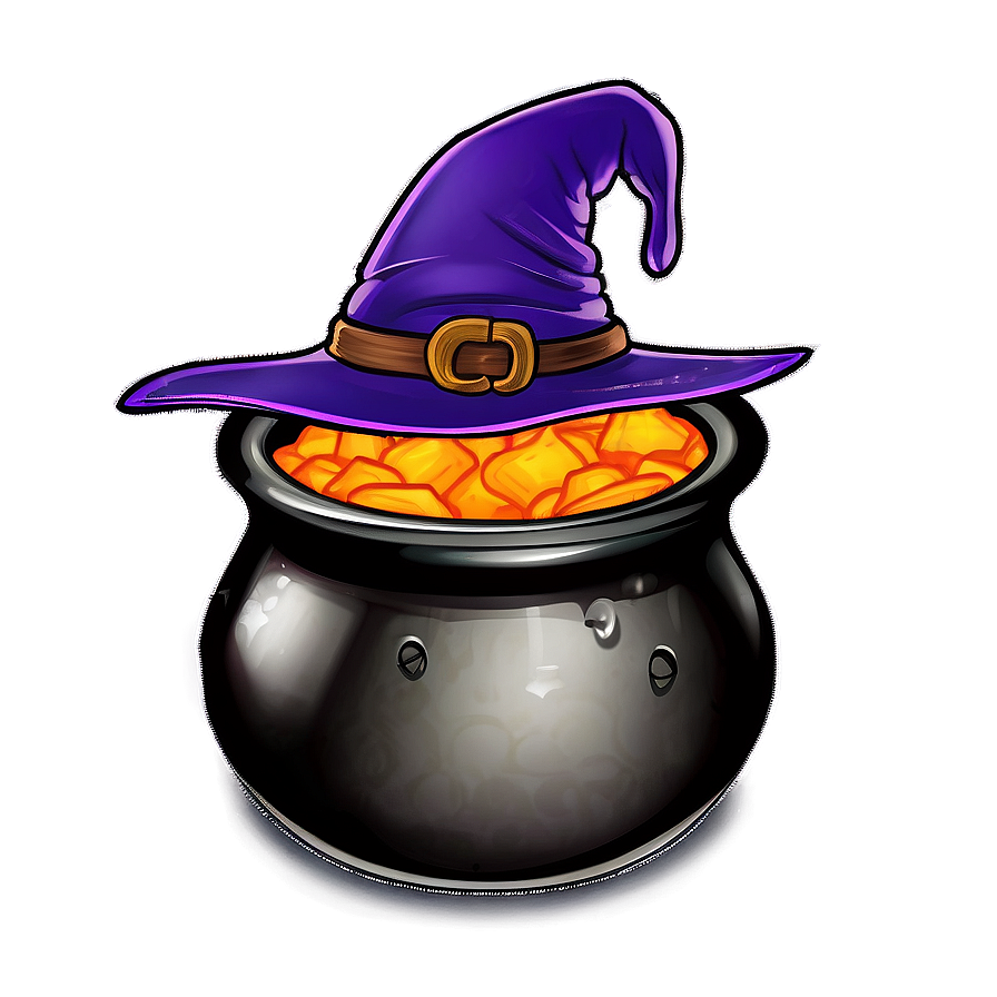 Witch Hat And Cauldron Png Bkl PNG image