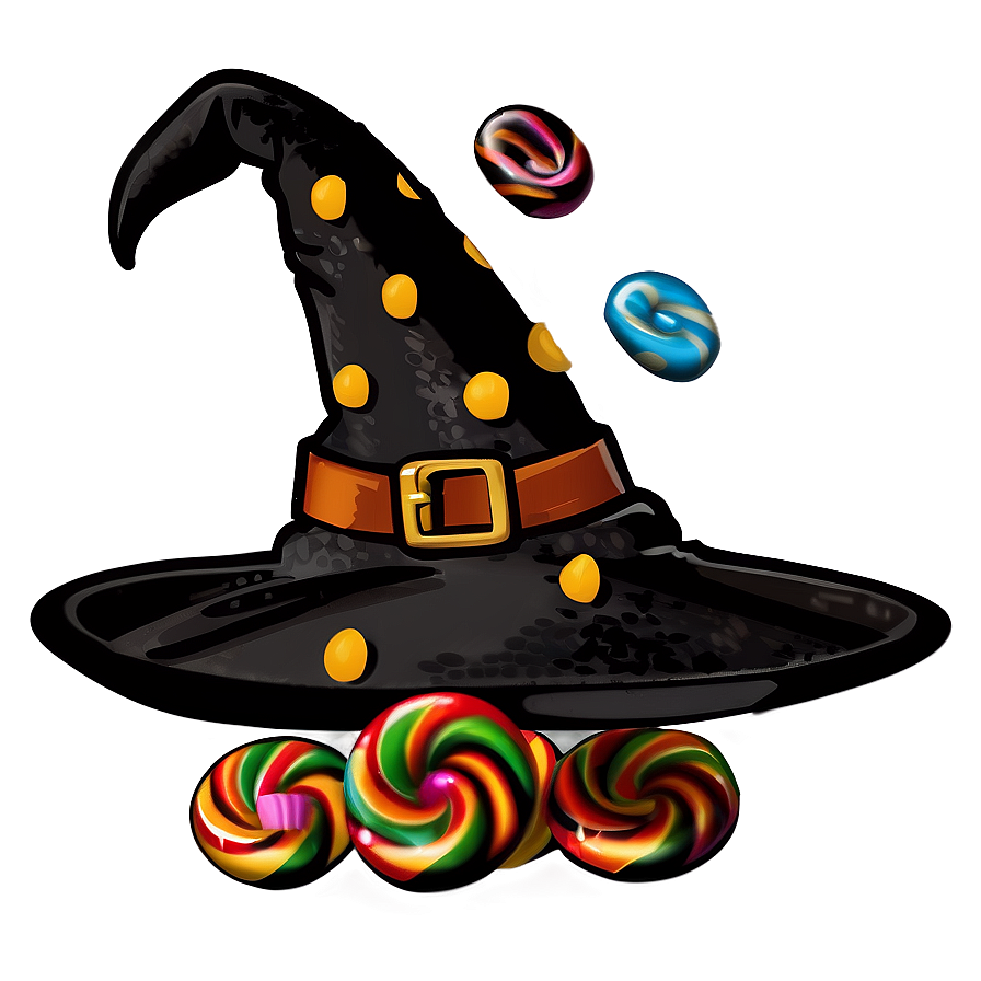 Witch Hat With Candy Png 06292024 PNG image