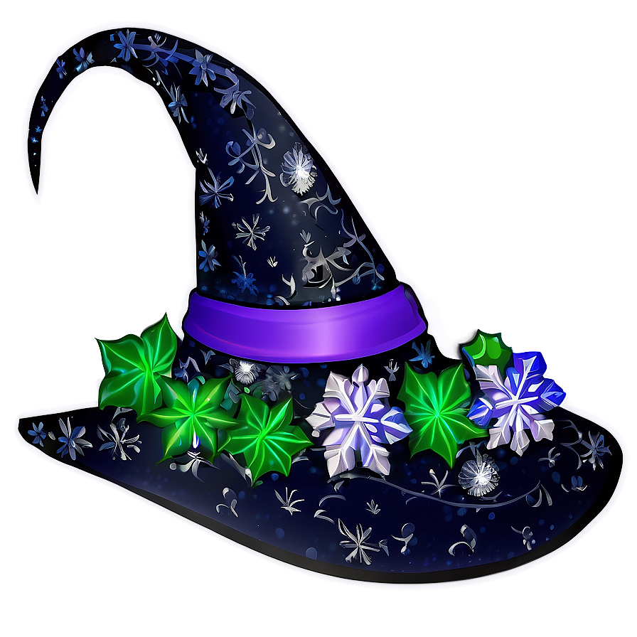 Witch Hat With Snowflakes Png Jjp PNG image