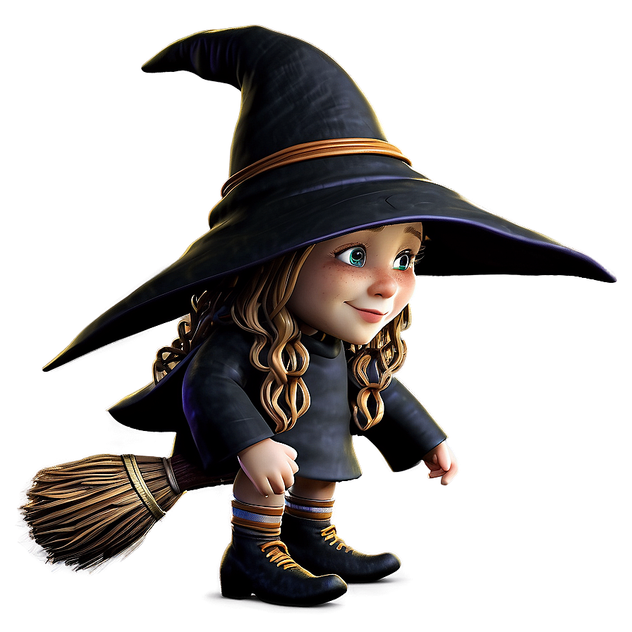 Witch Riding Broom Png Aqo7 PNG image