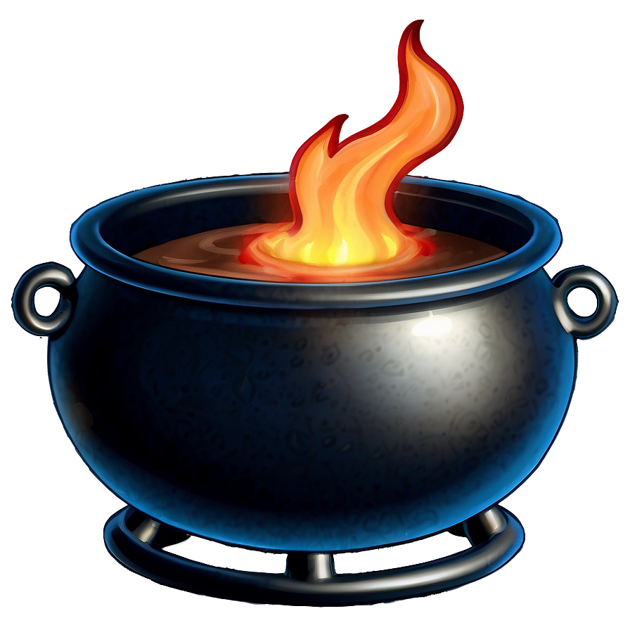 Witch's Cauldron With Flames Png Fca42 PNG image