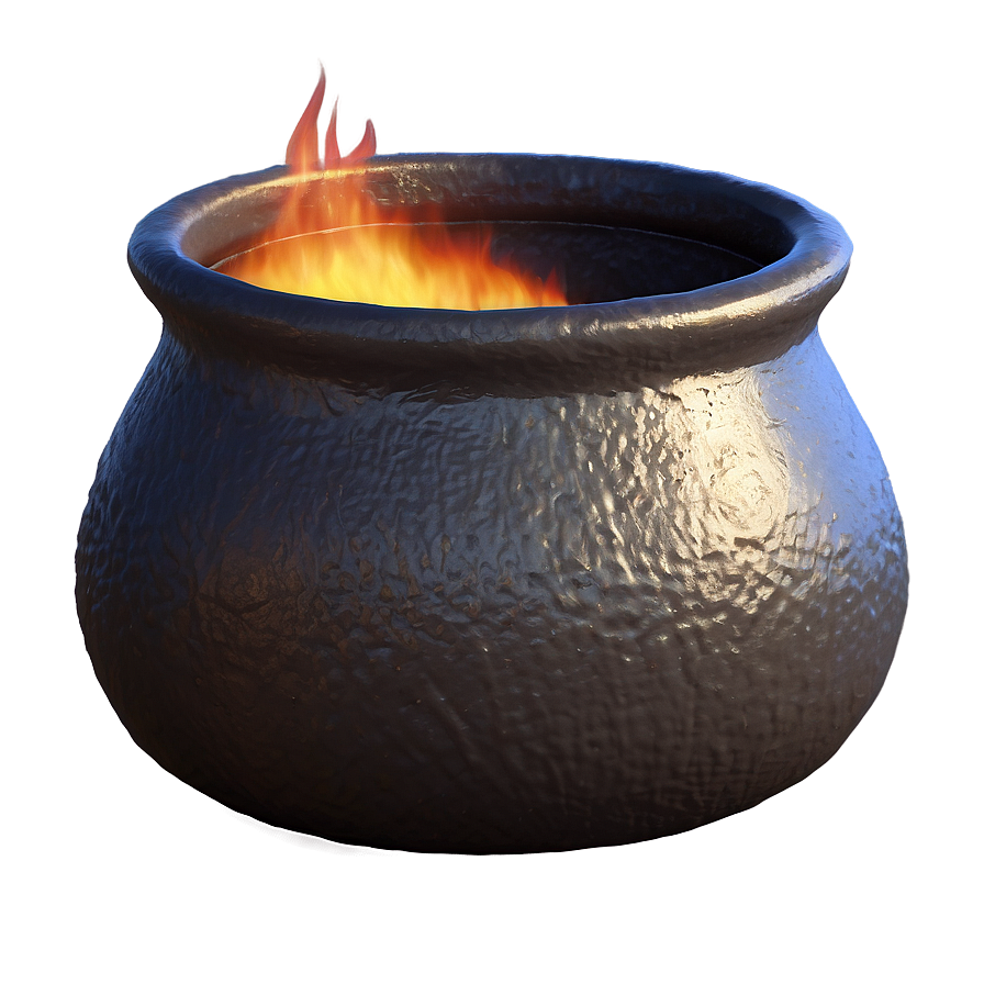 Witch's Cauldron With Flames Png Rxb PNG image