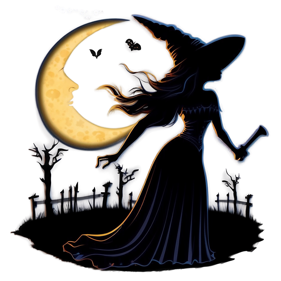 Witch Silhouette Moon Png 84 PNG image