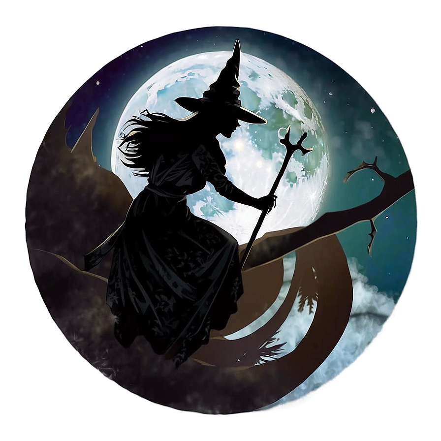 Witch Silhouette Moon Png Tia52 PNG image