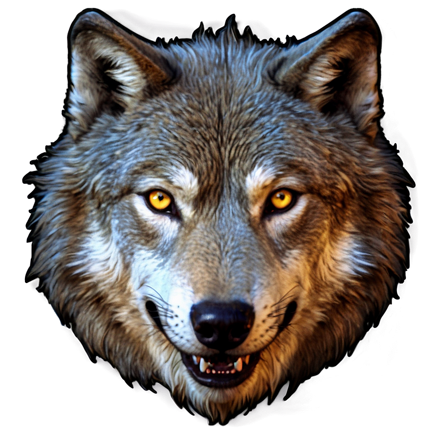 Wolf Face Horror Theme Png 06292024 PNG image