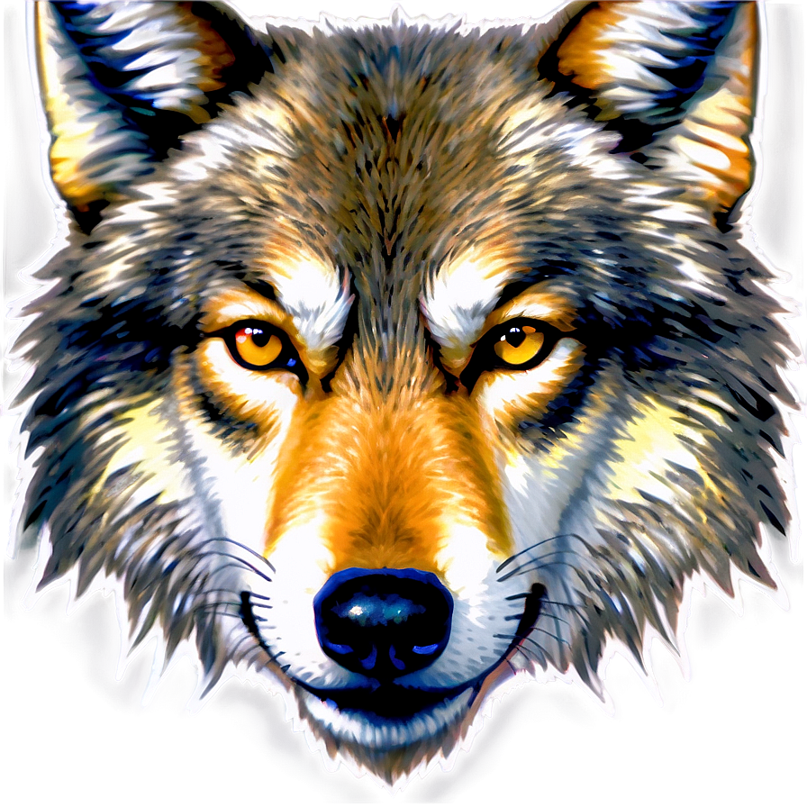 Wolf Face In Pop Art Png Hru PNG image