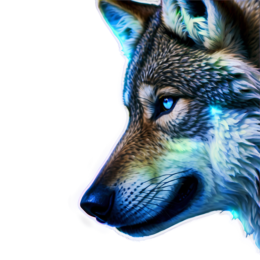 Wolf Face With Northern Lights Png Unn PNG image