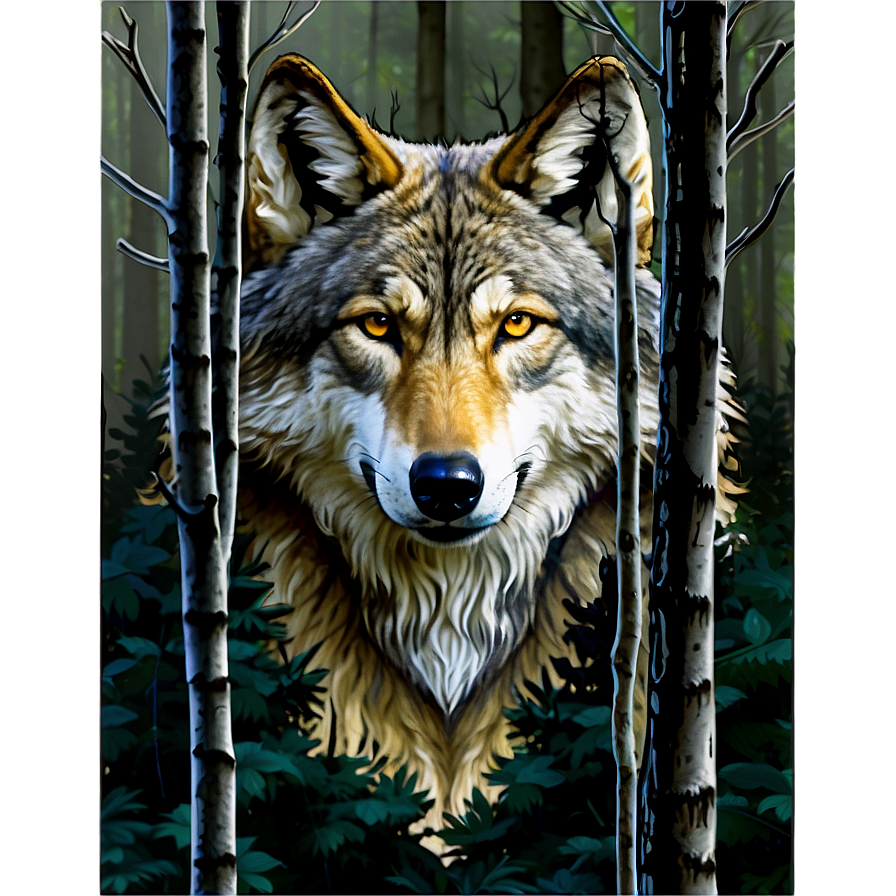 Wolf Head In Forest Setting Png 45 PNG image