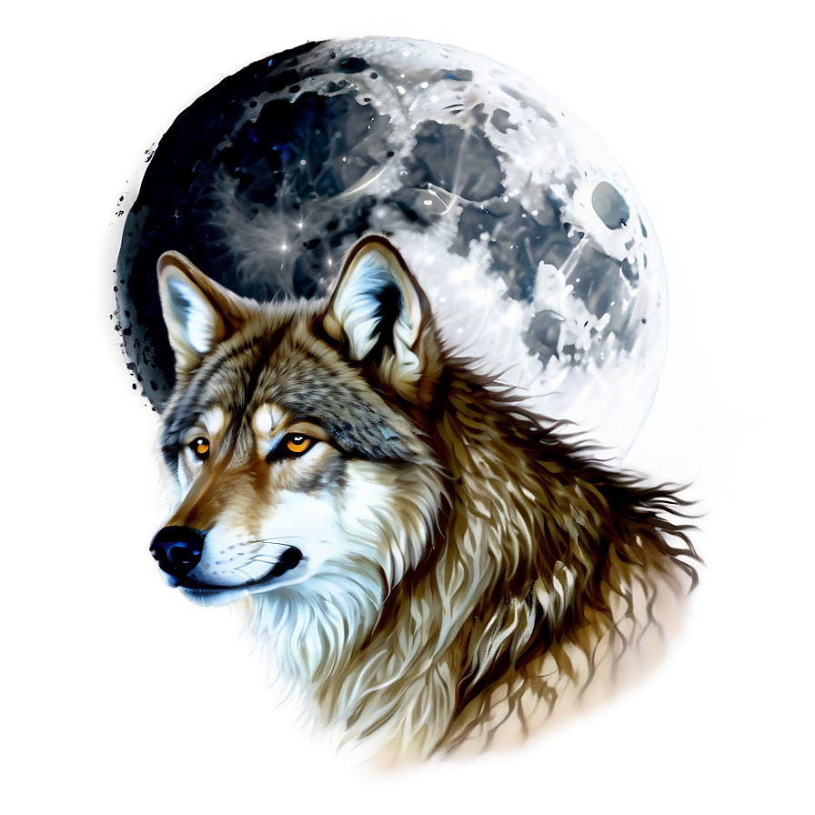 Wolf Head In Moonlight Scene Png Nqi41 PNG image