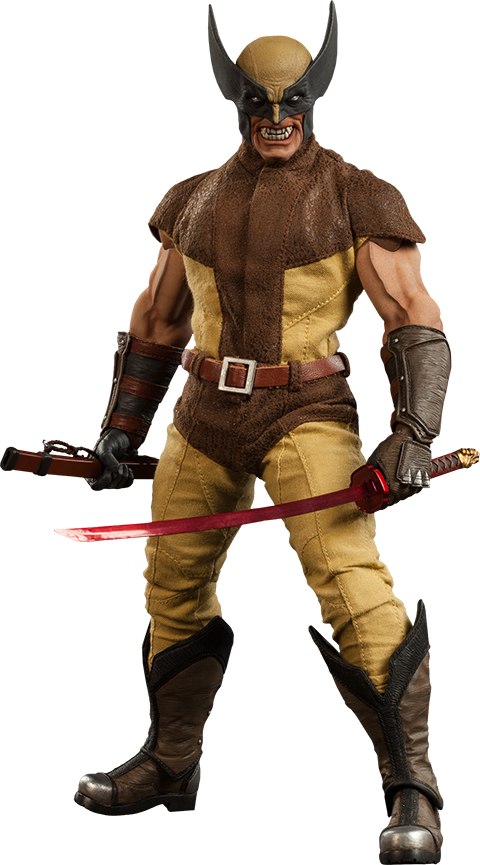 Wolverine Classic Costume Action Pose PNG image