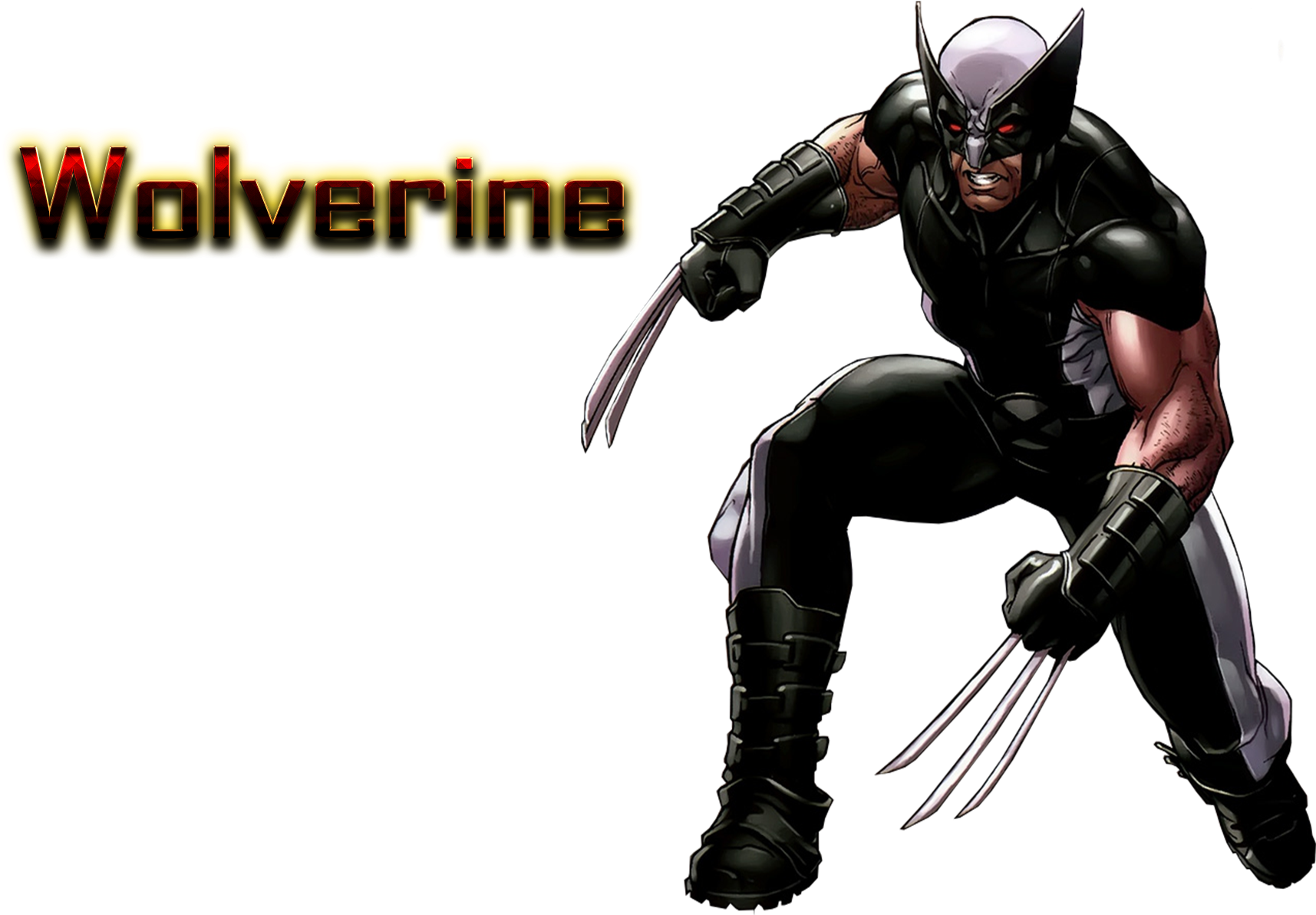 Wolverine Comic Character Crouching Pose PNG image