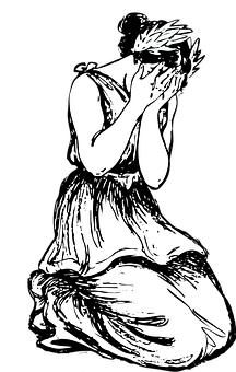 Woman Crying Artwork PNG image