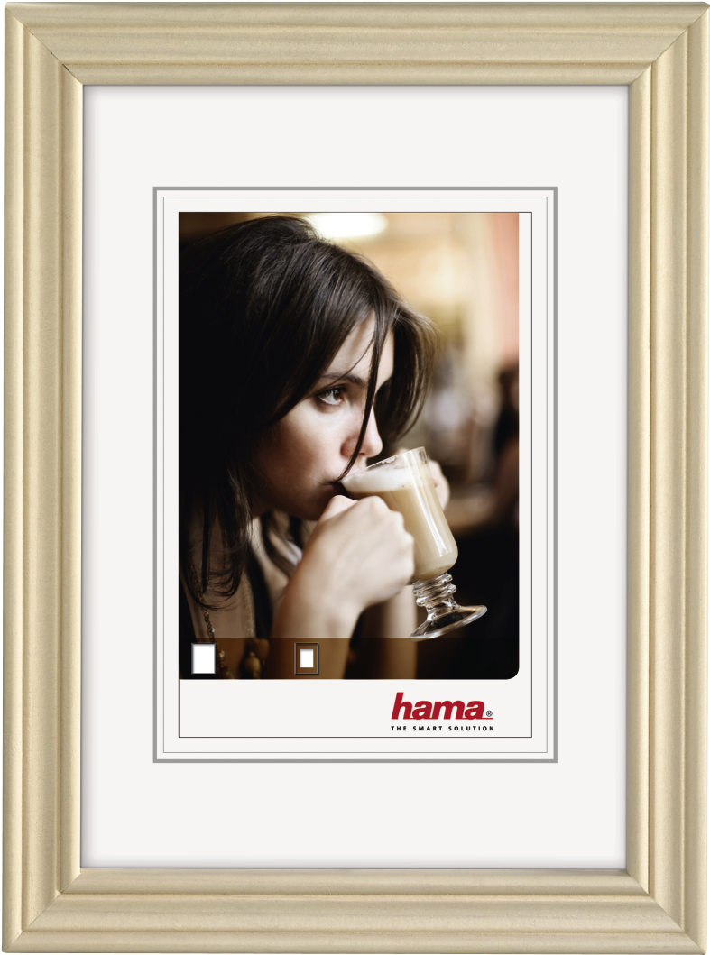 Woman Drinking Coffeein Wooden Frame PNG image