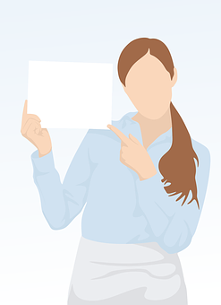 Woman Holding Blank Sign Illustration PNG image
