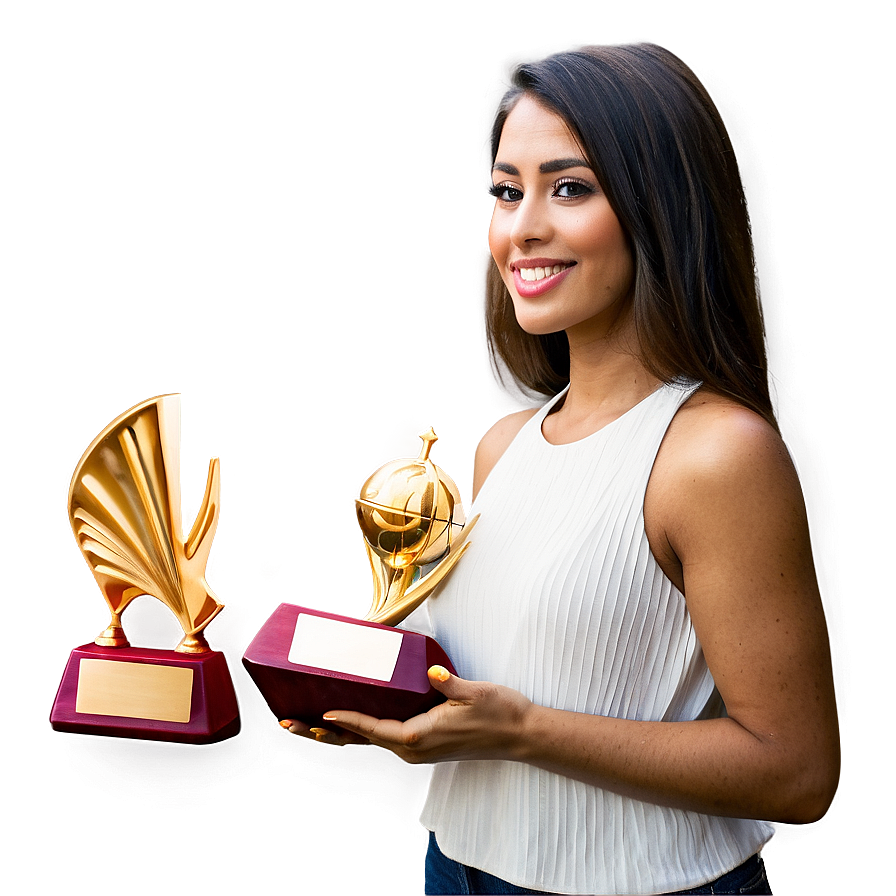 Woman Holding Trophy Png 54 PNG image