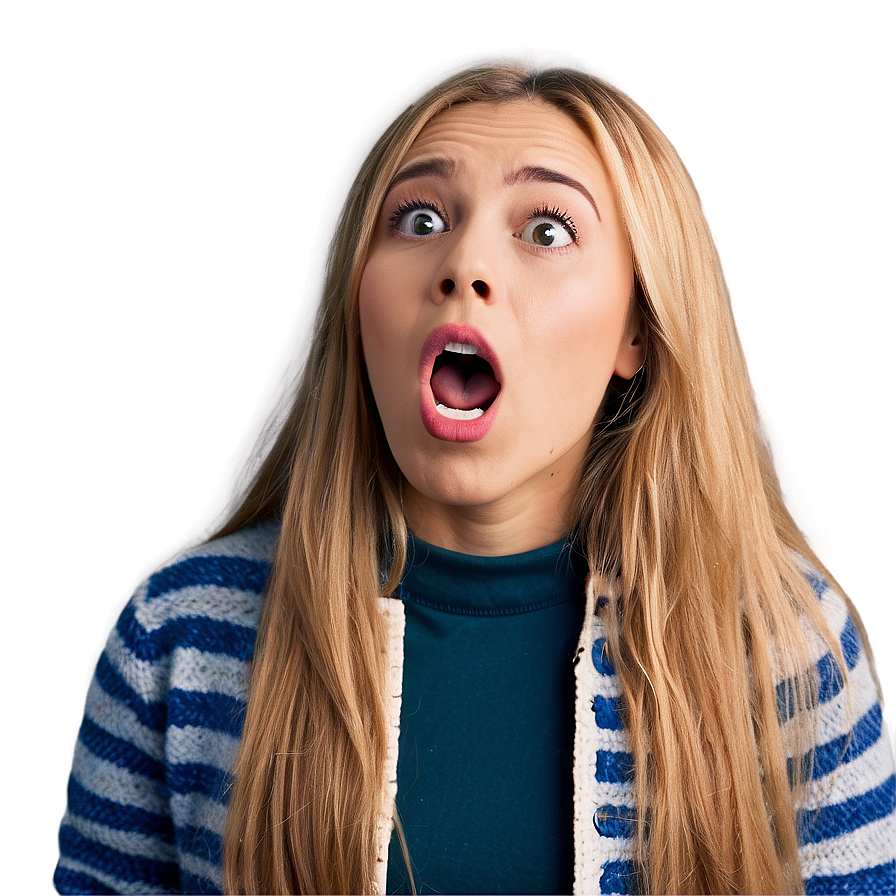 Woman Open Mouth Shocked Png 06212024 PNG image