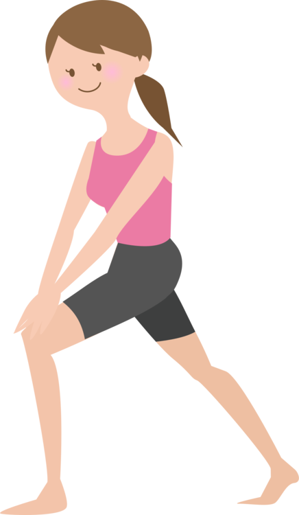 Woman Performing Lunge Stretch PNG image