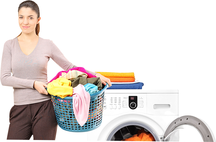 Woman Readyfor Laundry Day PNG image