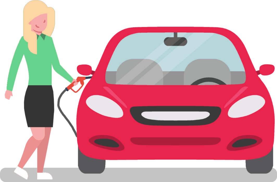 Woman Refueling Car Insurance Concept PNG image