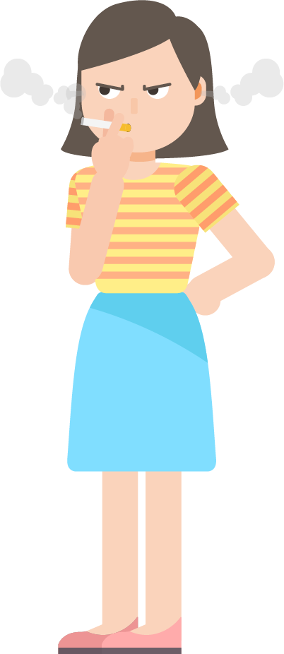Woman Smoking Cartoon PNG image