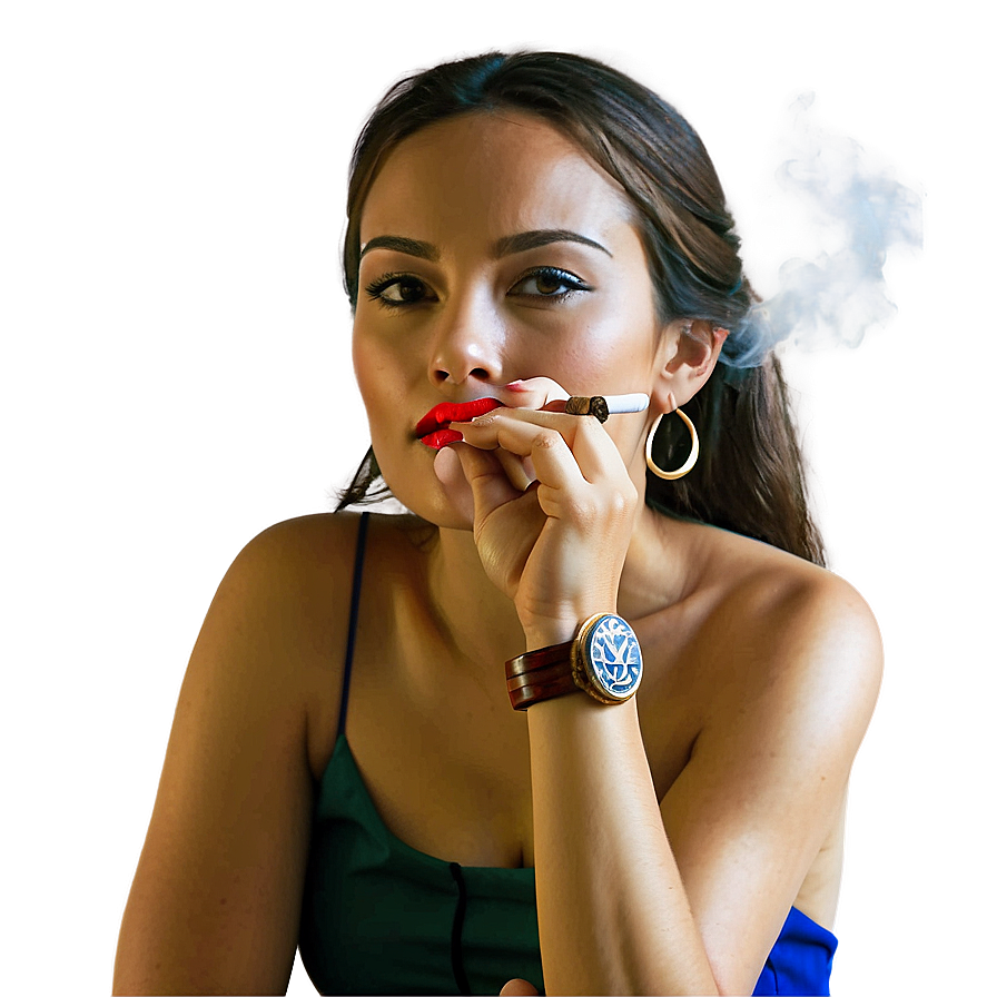 Woman Smoking Cigar Png 05232024 PNG image