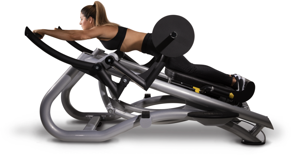 Woman Using Leg Press Machineat Gym PNG image