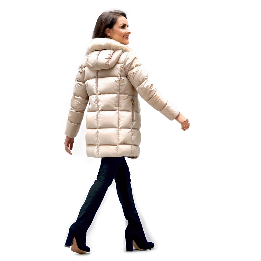 Woman Walking In Winter Coat Png 06132024 PNG image