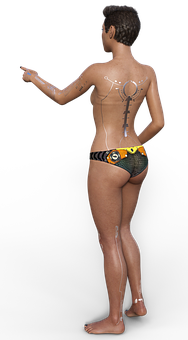 Woman With Artistic Body Painting PNG image