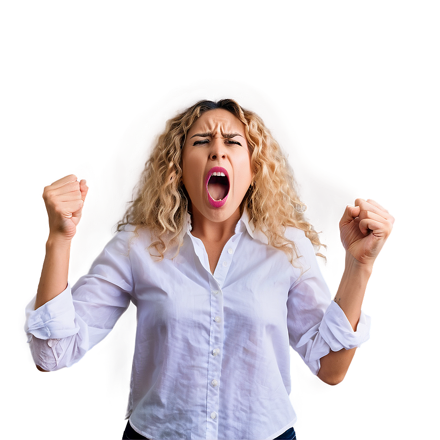 Woman Yelling In Anger Png Pku16 PNG image