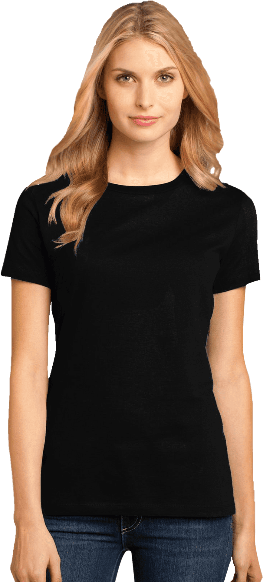 Womanin Black T Shirt PNG image