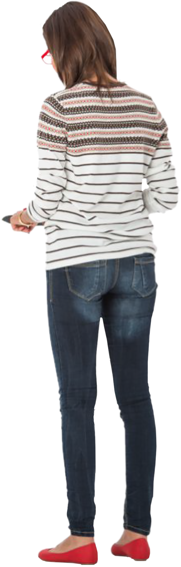 Womanin Casual Attire Standing PNG image