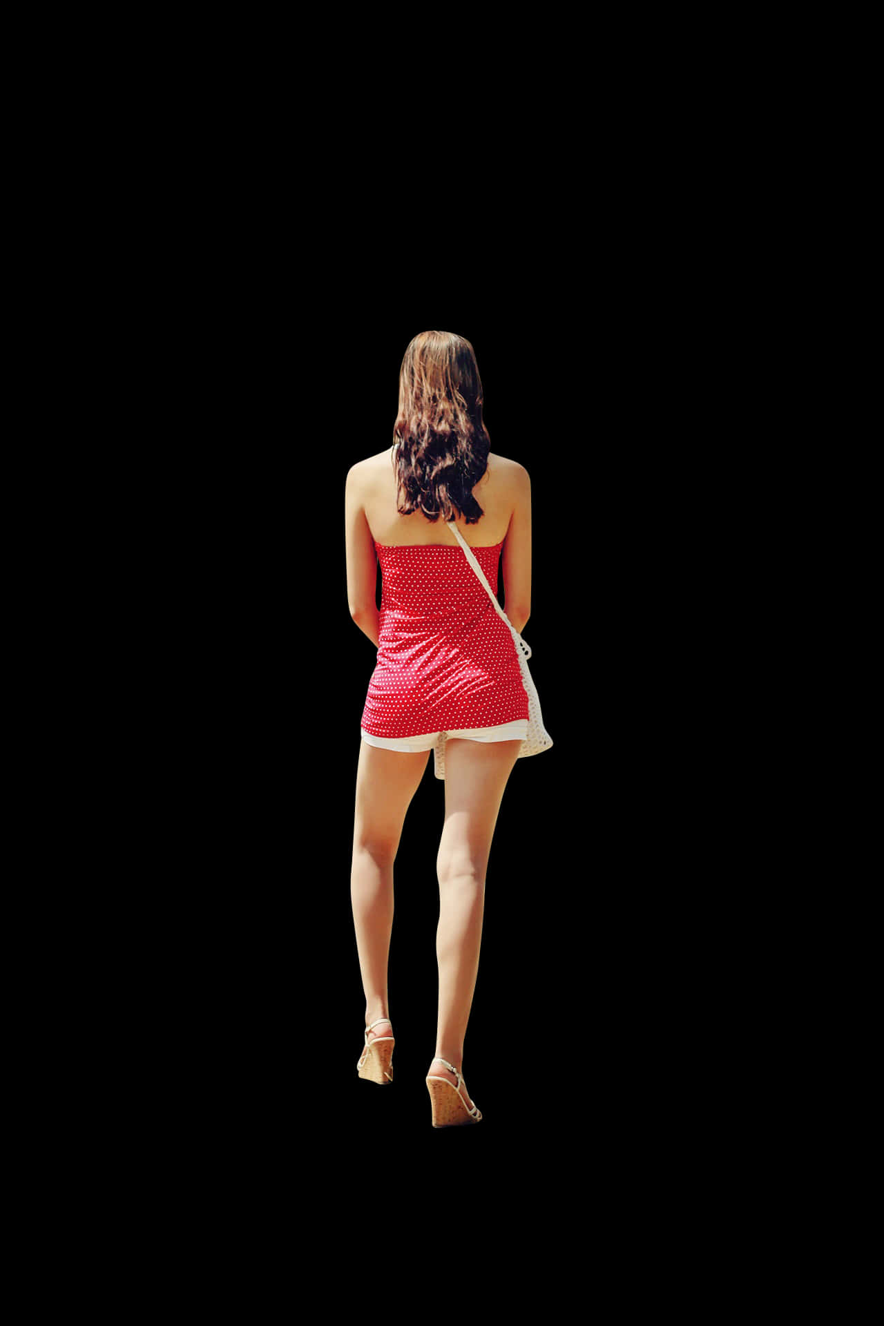 Womanin Red Dressand Heels PNG image