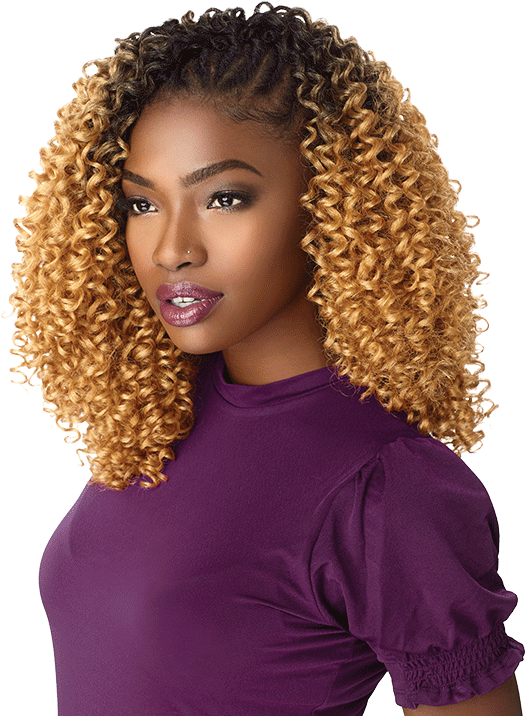Womanwith Ombre Curly Hair PNG image