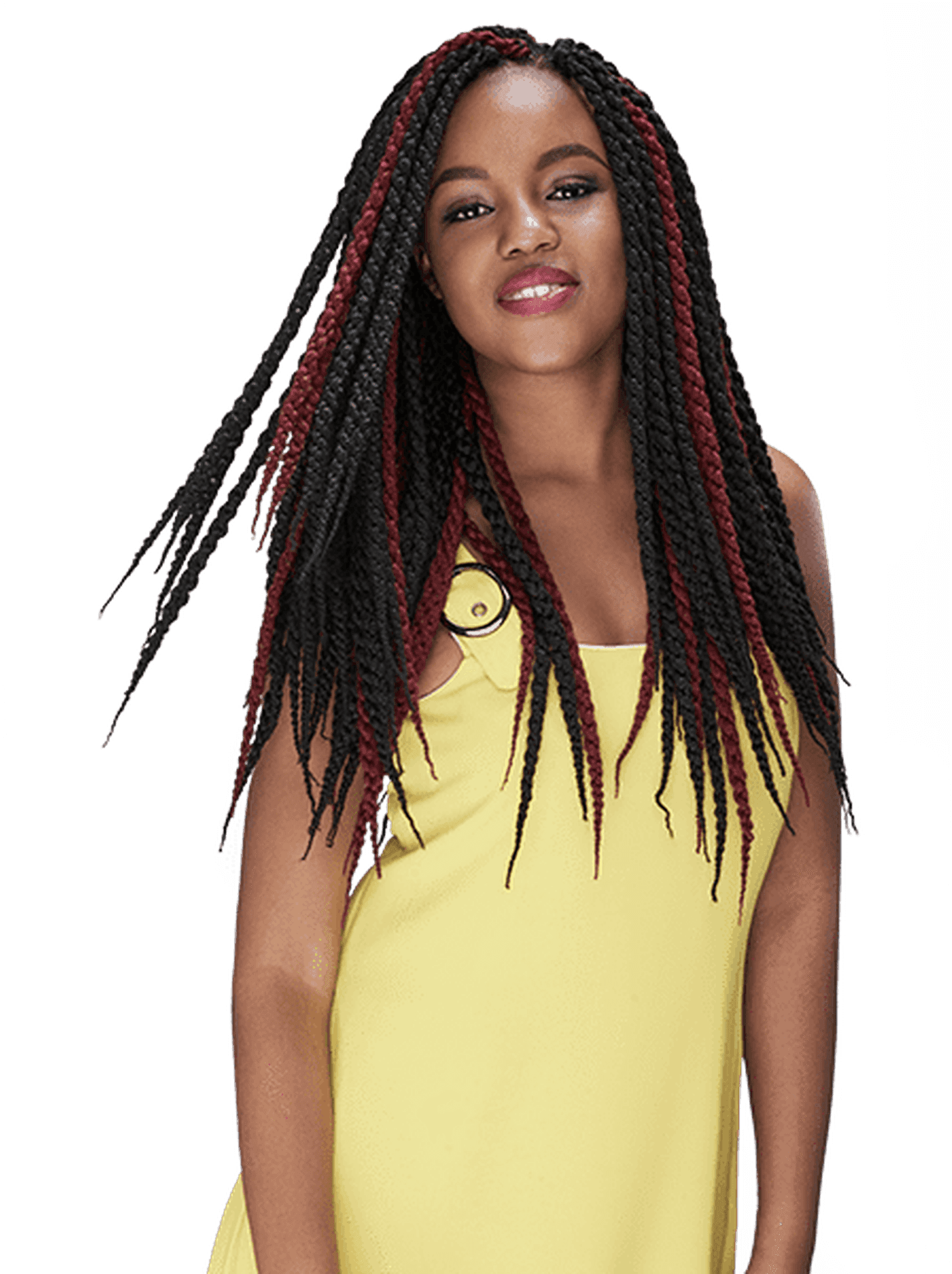 Womanwith Redand Black Dreadlocks PNG image