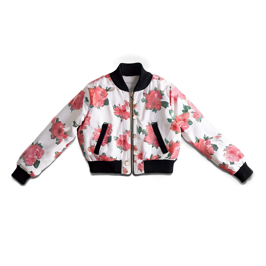 Women's Floral Bomber Jacket Png 76 PNG image