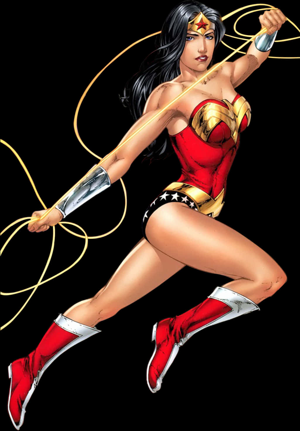 Wonder Woman Action Pose PNG image