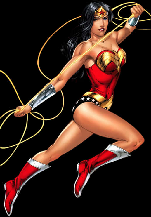 Wonder Woman Action Pose PNG image