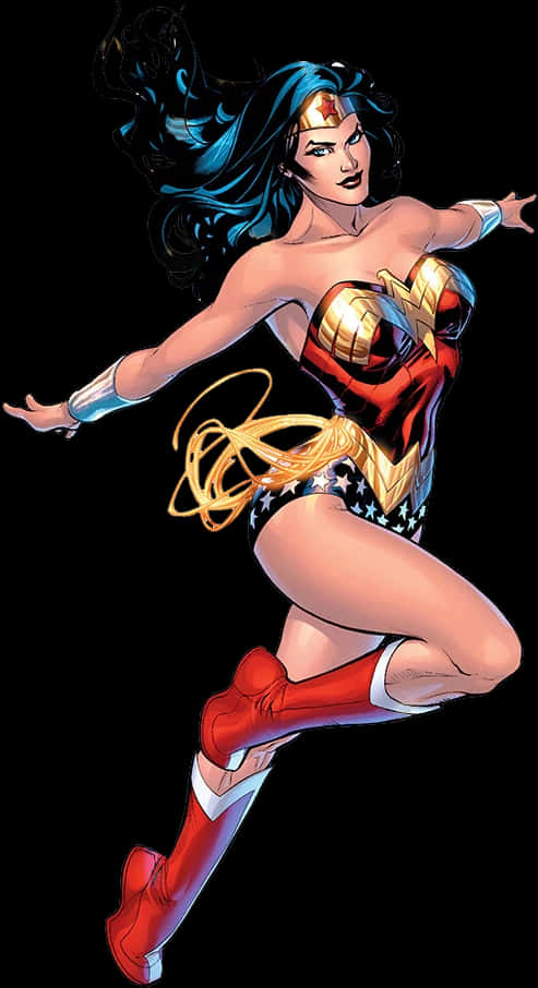 Wonder Woman Action Pose PNG image