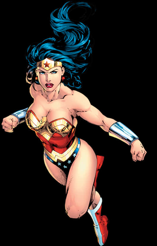 Wonder Woman Action Pose PNG image