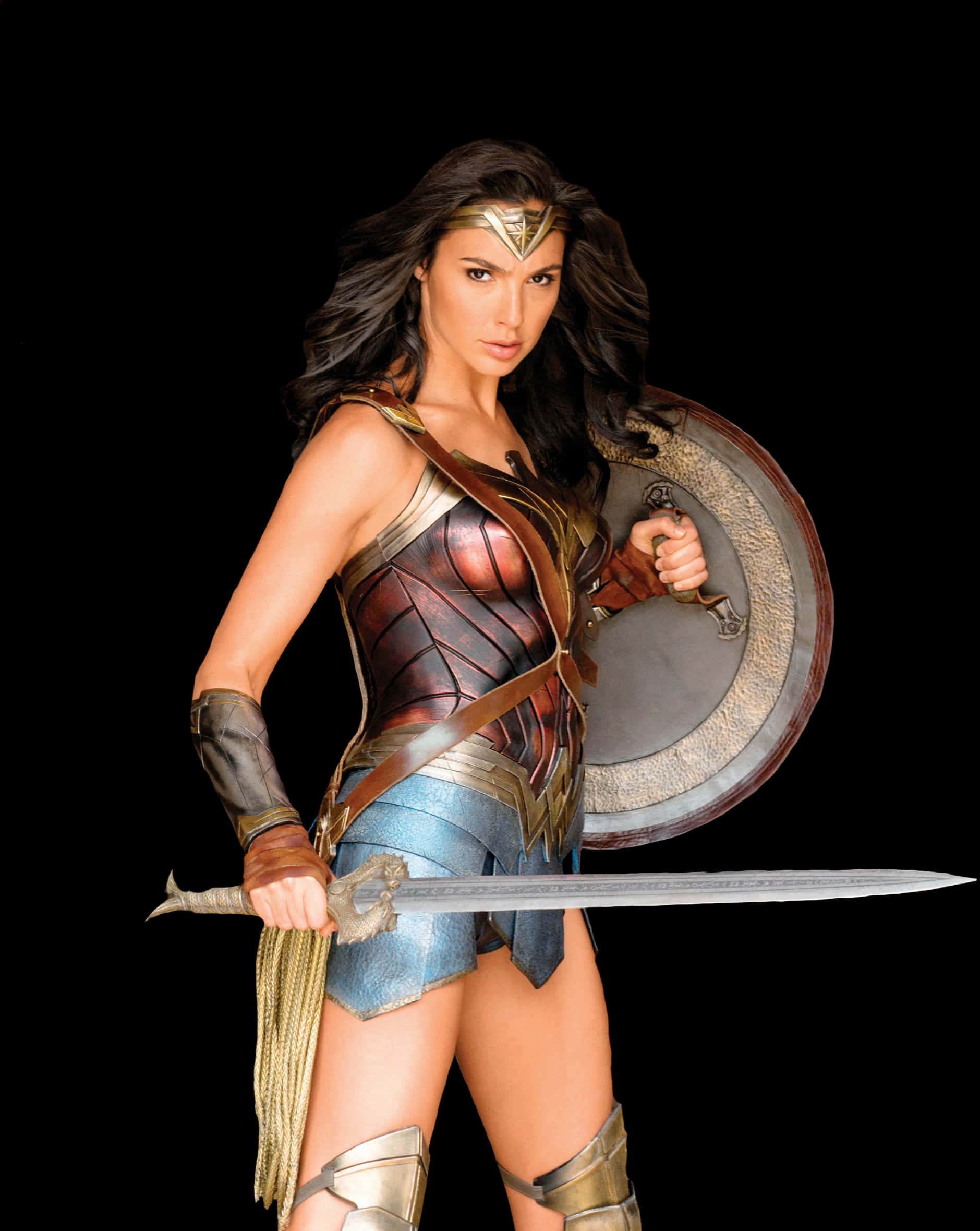 Wonder Woman Armored Stance PNG image