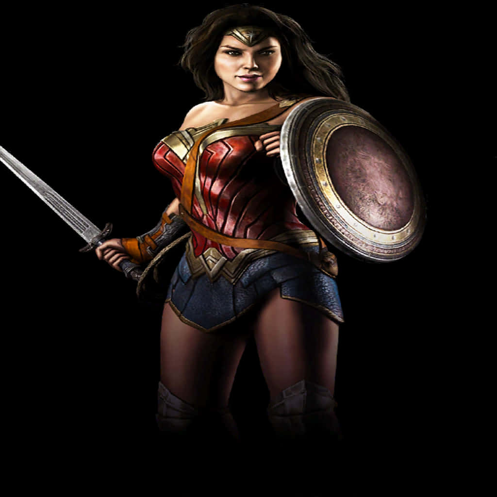 Wonder Woman Armored Stance PNG image