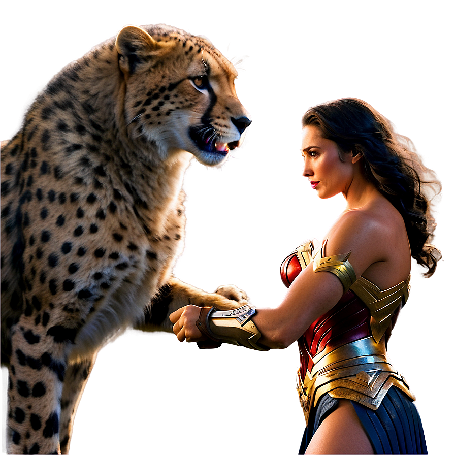 Wonder Woman Cheetah Fight Scene Png 05212024 PNG image