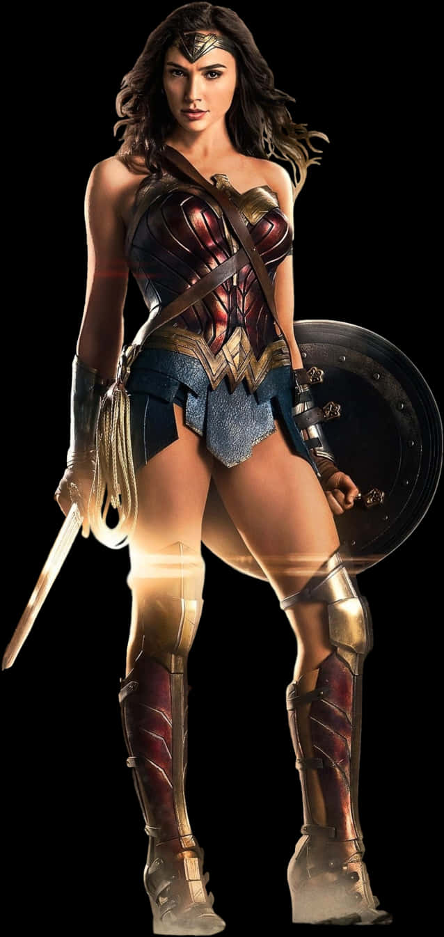 Wonder Woman Full Costume Pose PNG image