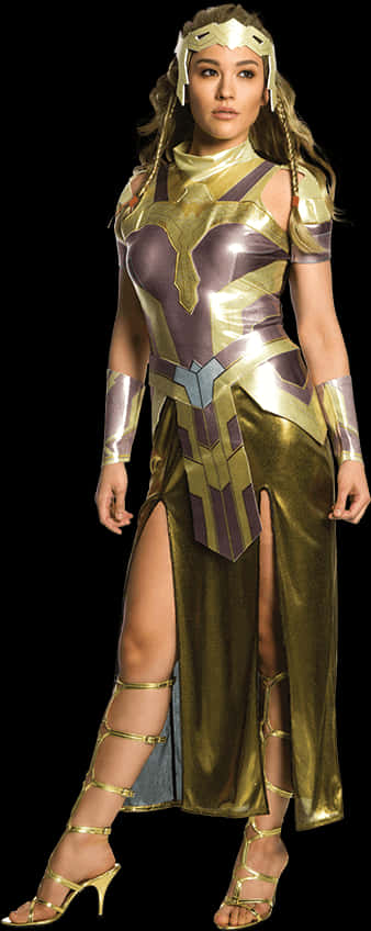 Wonder Woman Golden Armor Costume PNG image